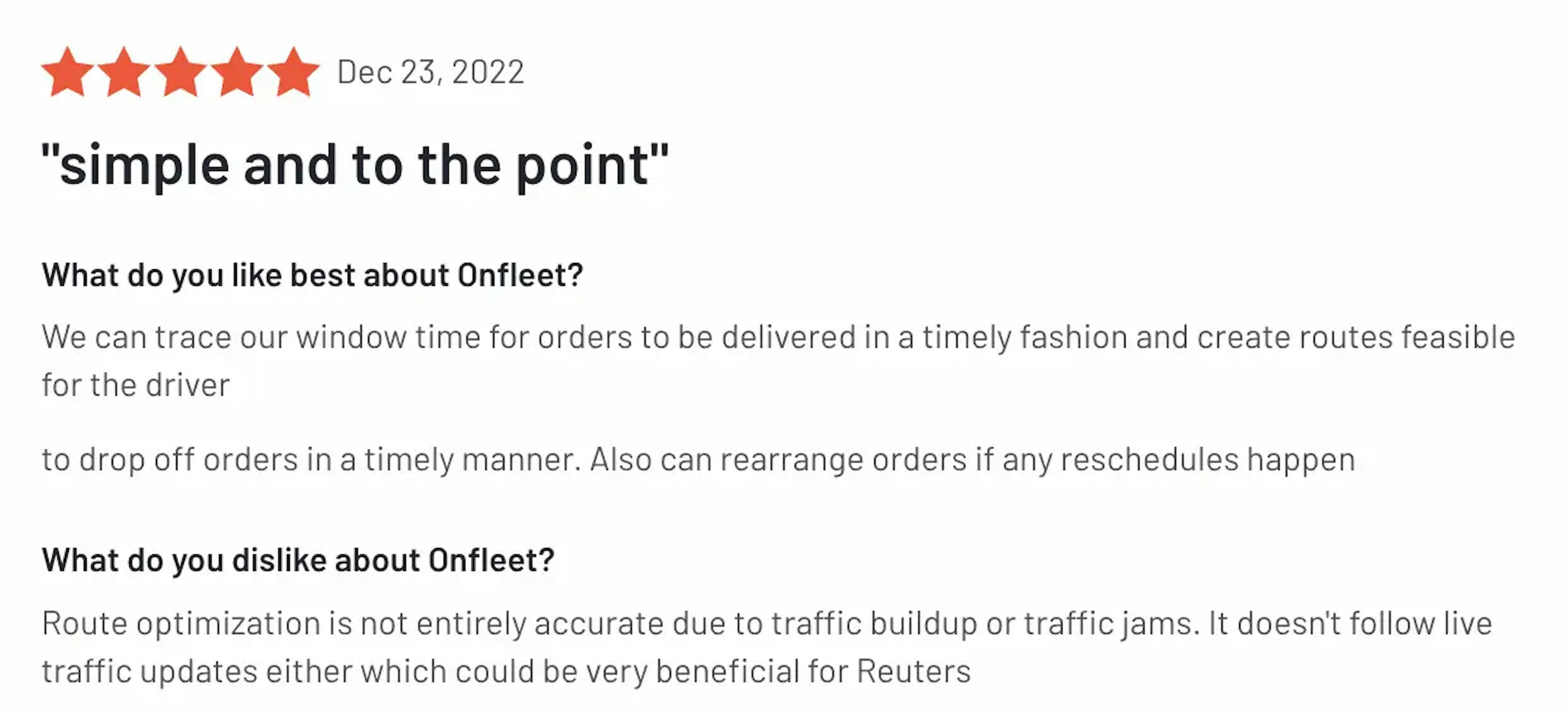 Onfleet reviews