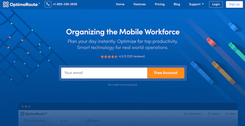 OptimoRoute home page