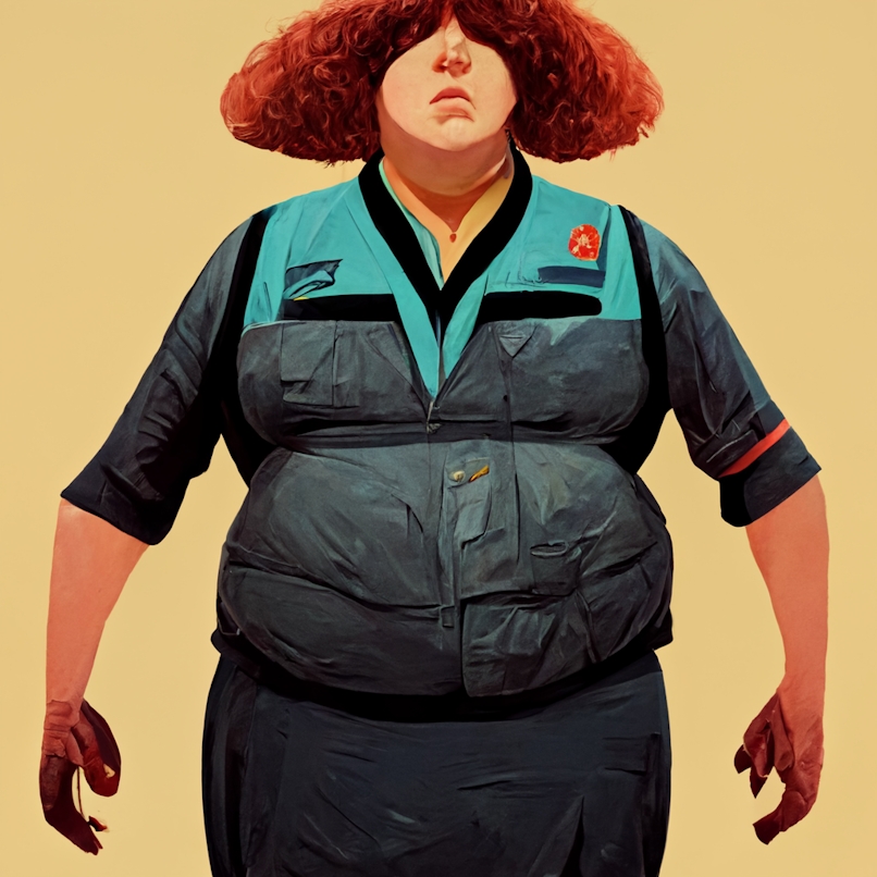 AI-generated image of a future delivery driver if bad habits remain unchecked