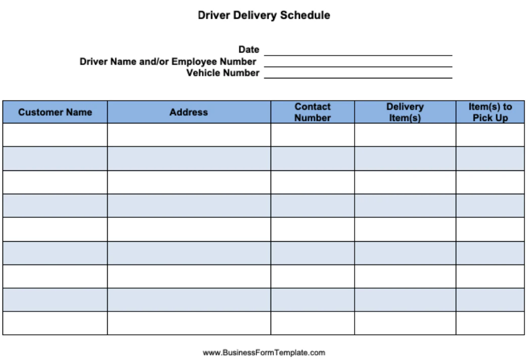 10 Driver Schedule Templates (Examples & Free Downloads) 10-driver-schedule-templates-examples-free-downloads