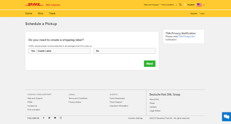 request-dhl-package-pickup