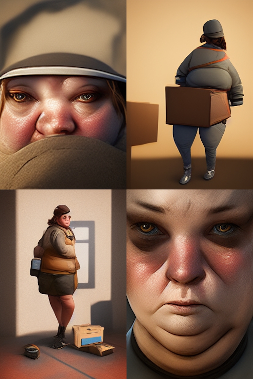 AI-generated images of a future delivery driver if bad habits remain unchecked