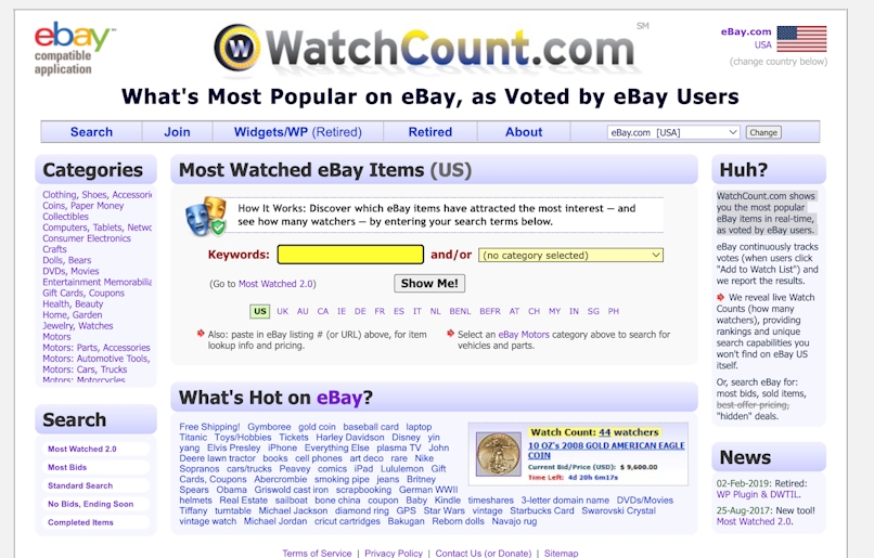 ebay watch count