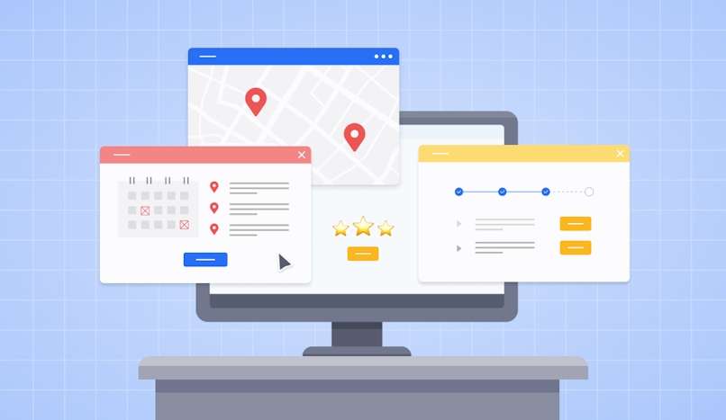 computer with delivery software on screen