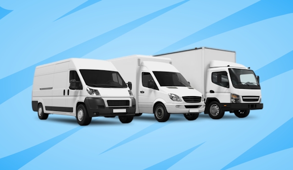 delivery trucks lined up