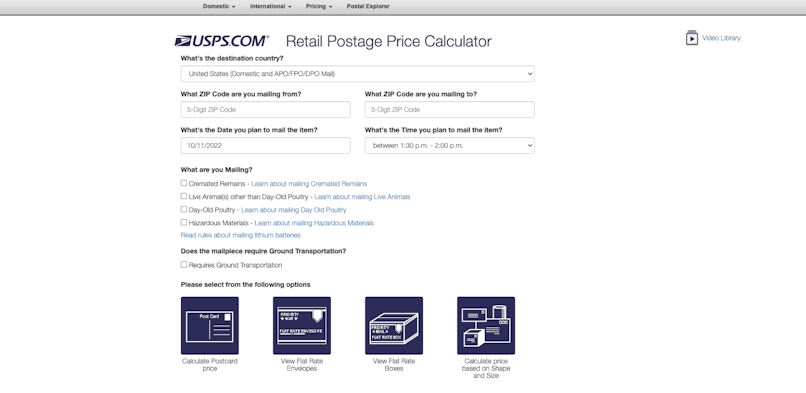usps postage calculator