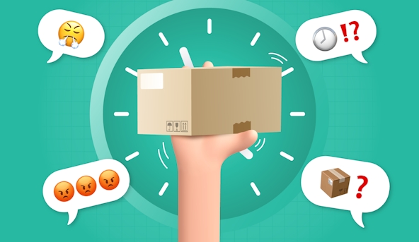 Delivery package with emoji comments surrounding it header image