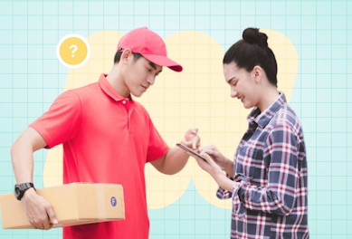 delivery driver making delivery