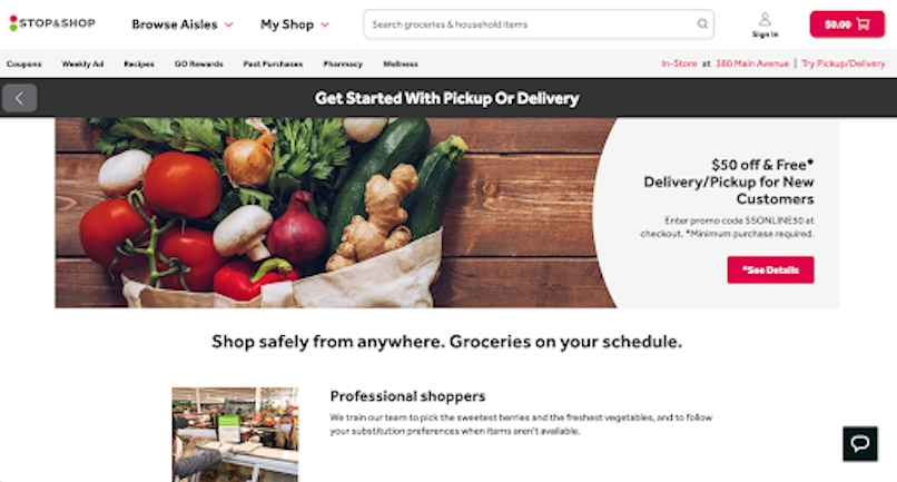 stop-and-shop-website