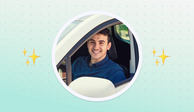 rideshare driver in car