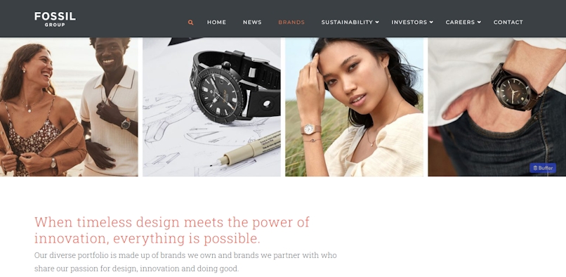 Fossil Group website about page