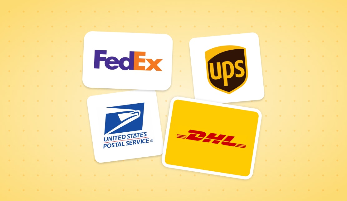 FedEx, UPS, USPS, DHL logos