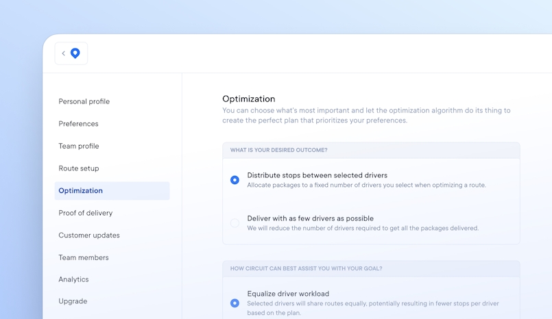 Create route optimization objectives to suit your delivery style