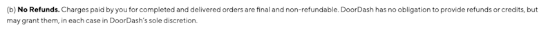 doordash refund policy
