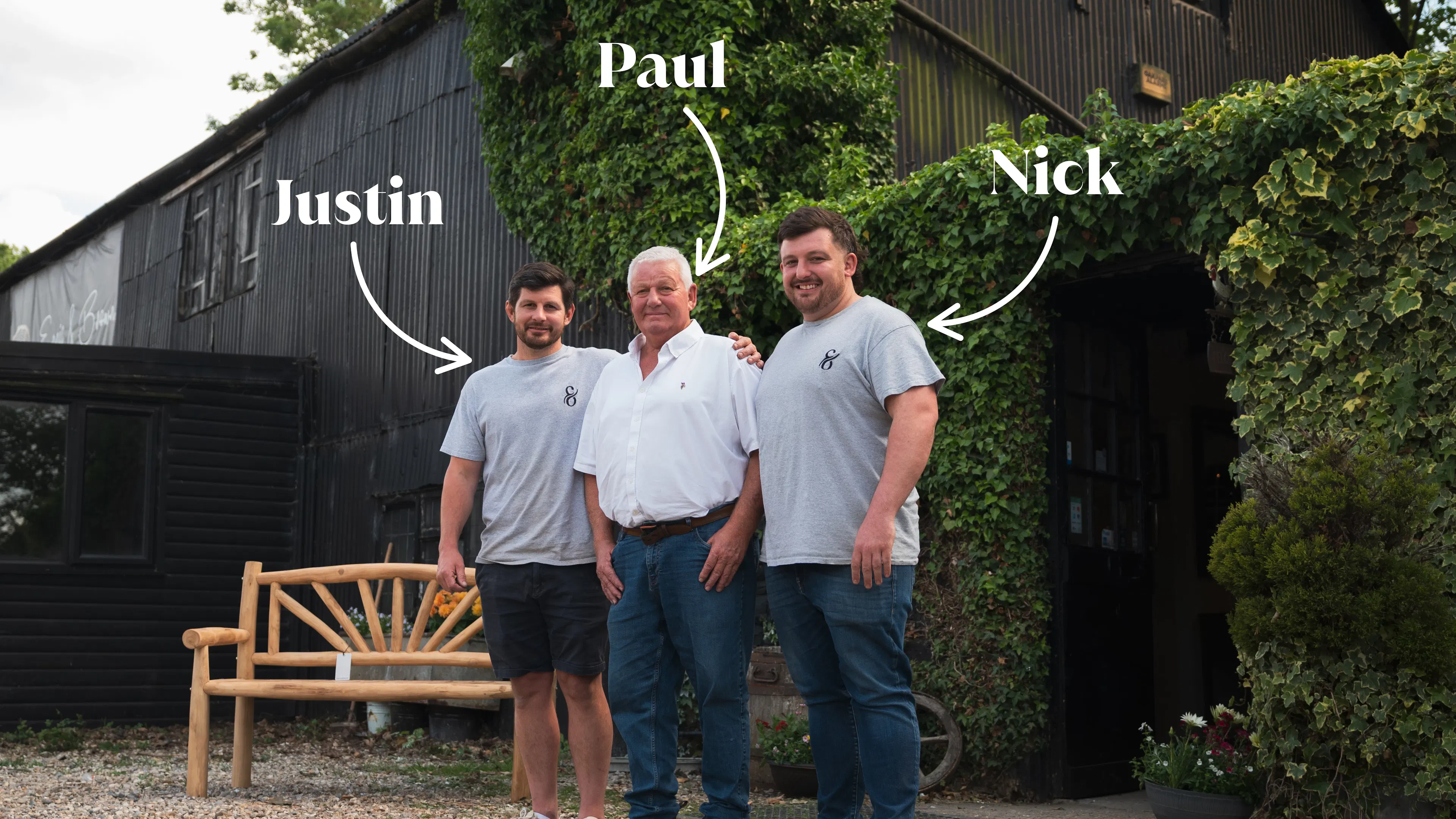 Justin and Nick Brown and their father Paul from Ennis & Brown made-to-order furniture makers