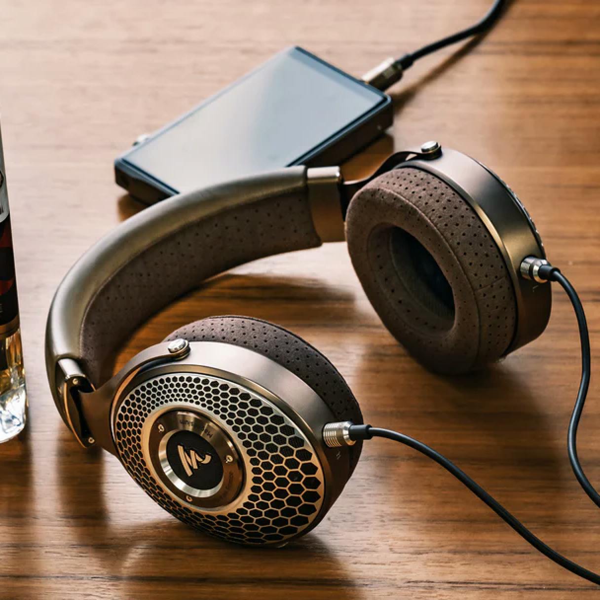 Luxury audio equipment and whiskey
