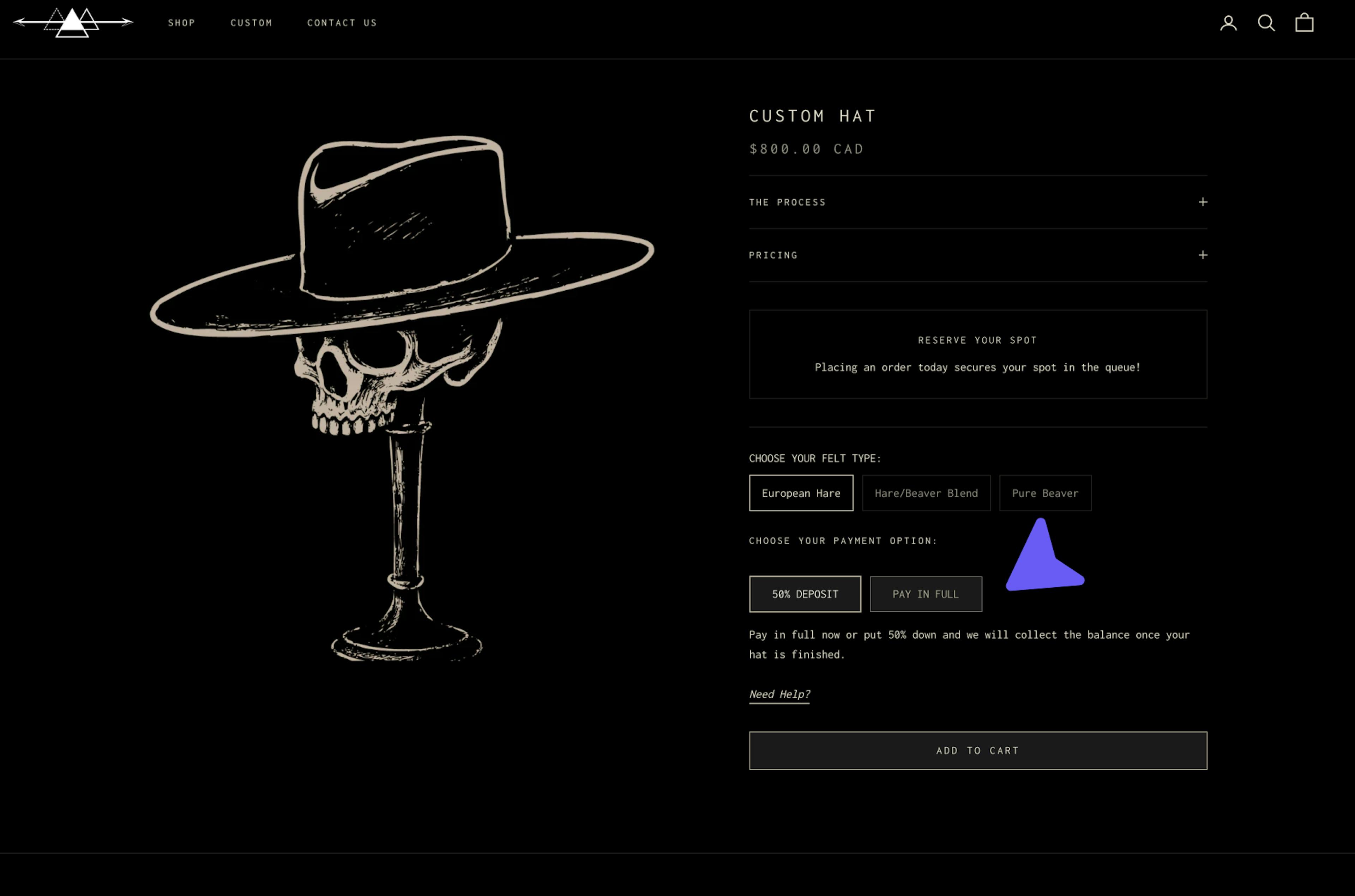 Coup de Tete Shopify product page