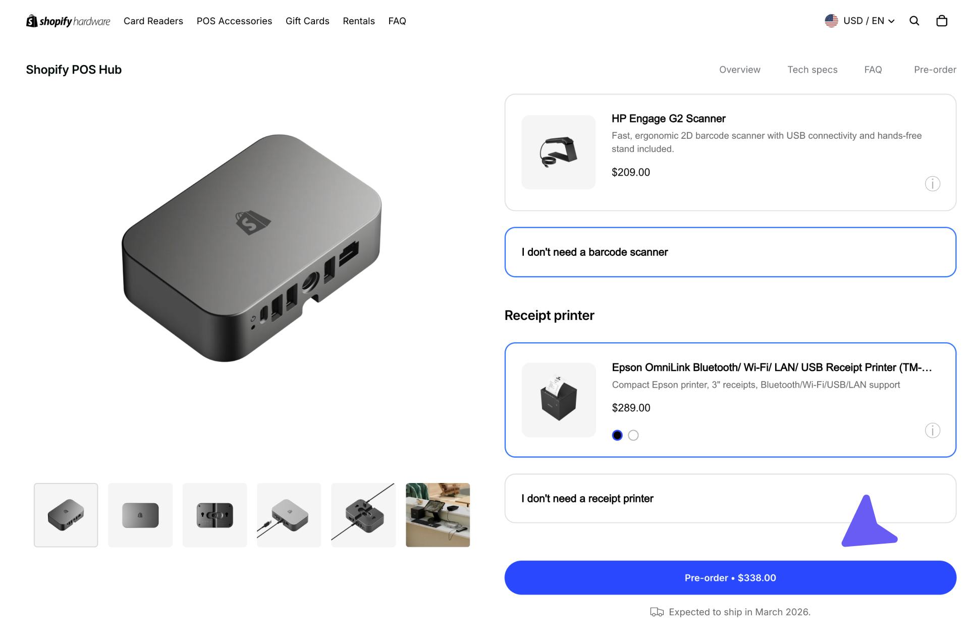 Shopify POS Hub preorder product page