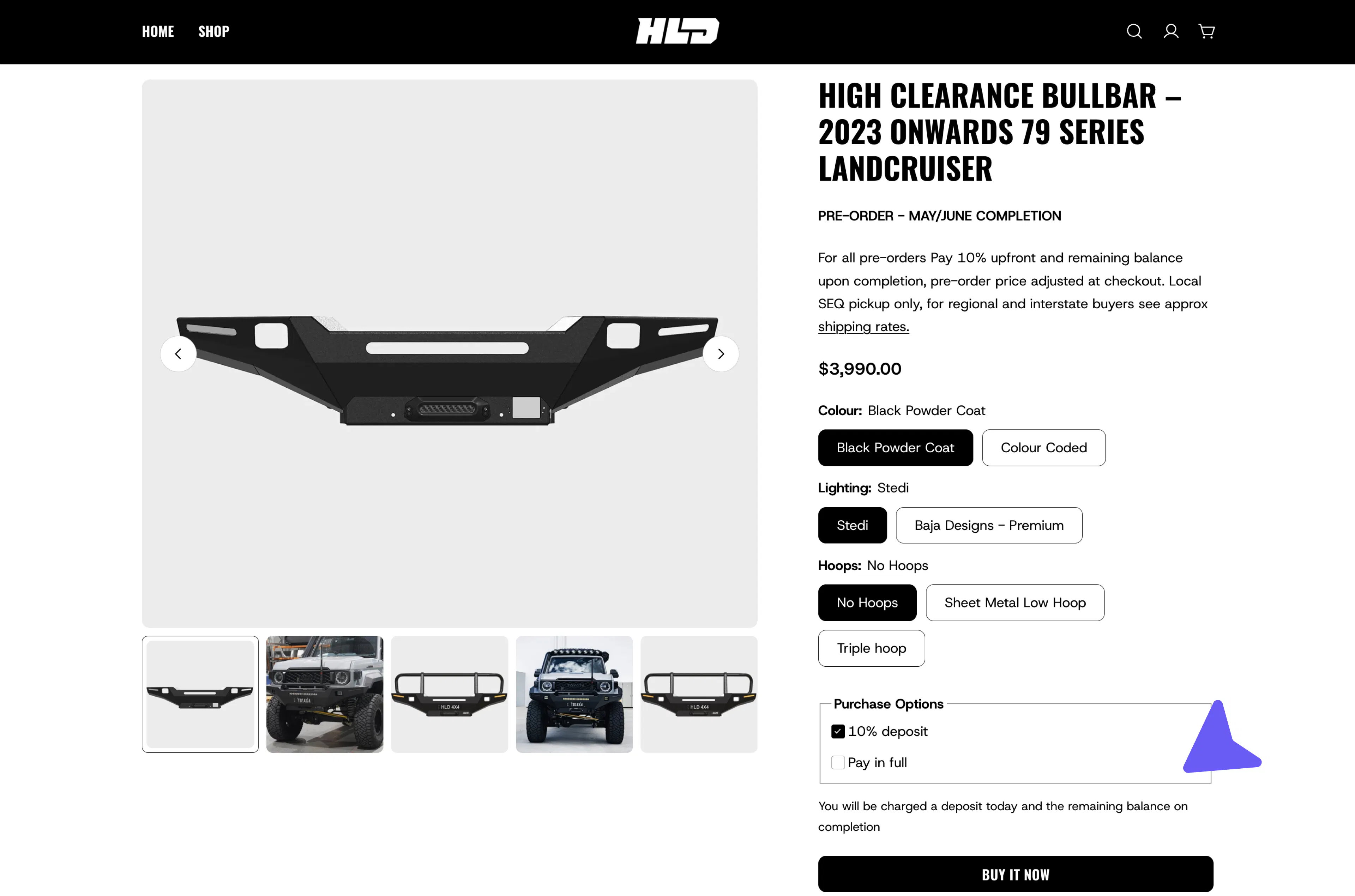 Hard Line Designs Shopify product page