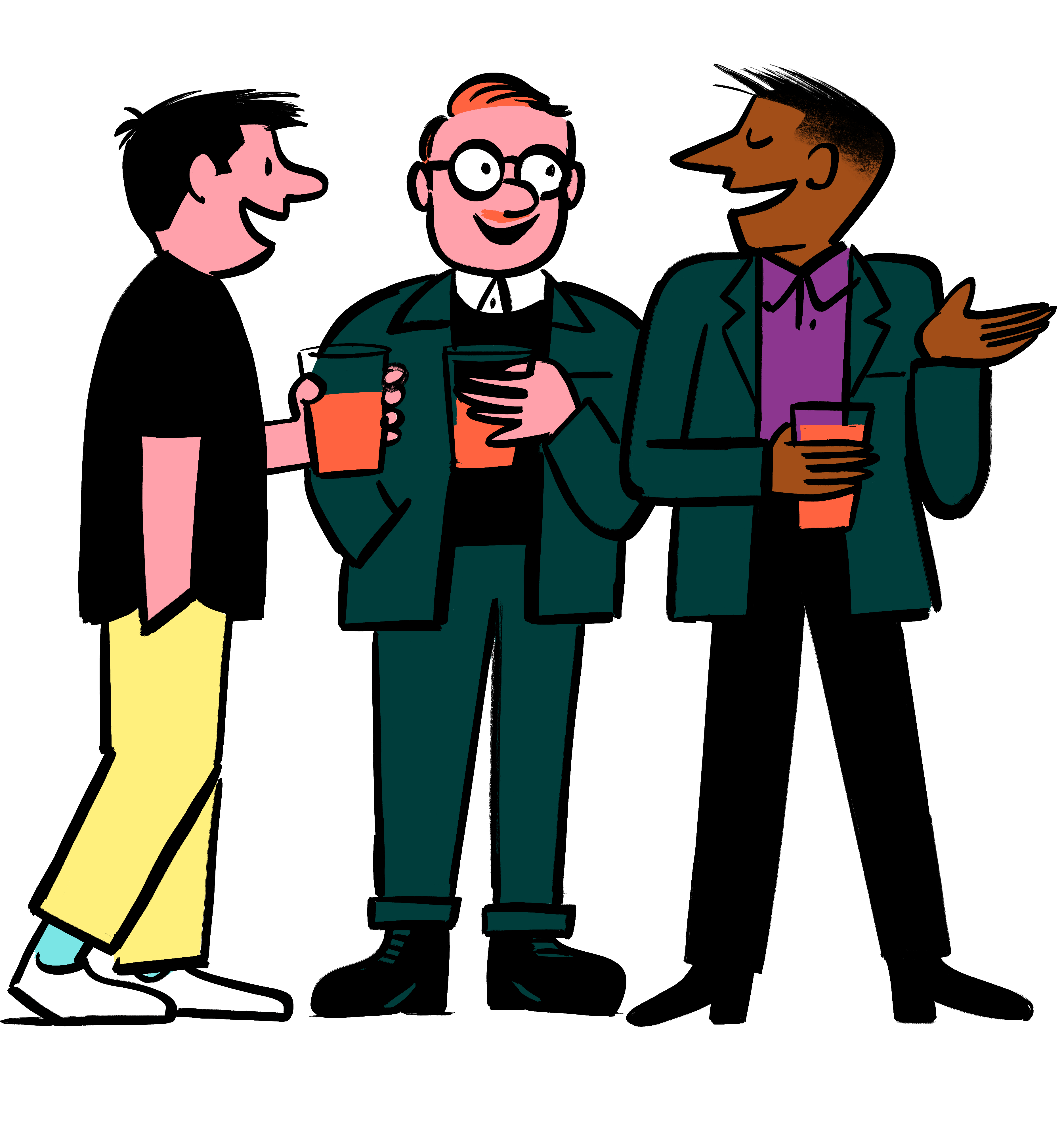 Mosh's illustration of a group of friends