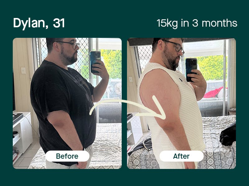 Dylan, lost 15kg in 3 months