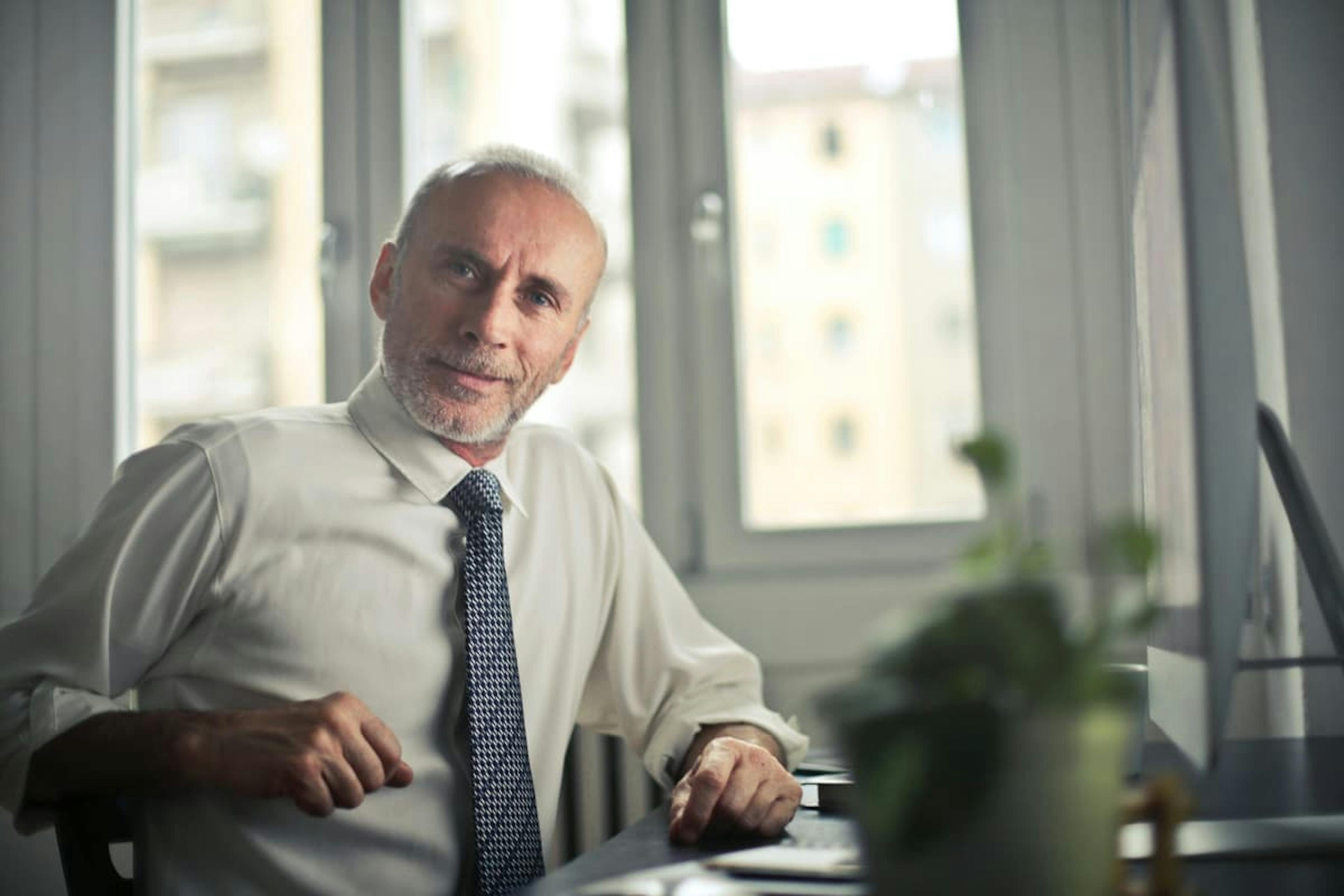 older man wearing a tie