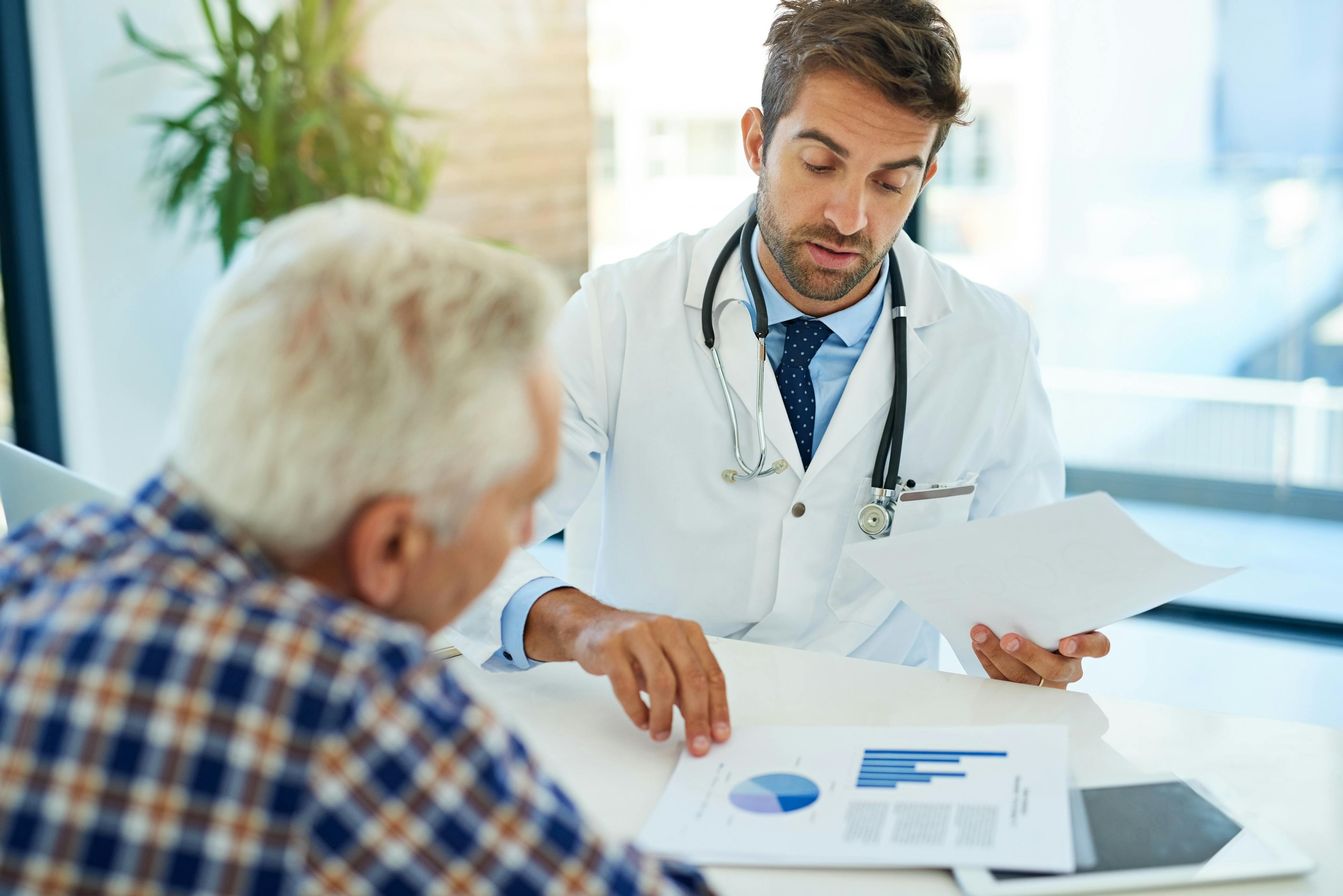 aged man at a doctor consultation