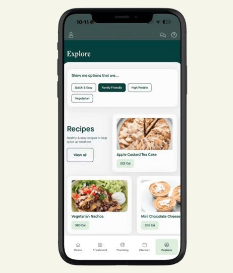Recipes in app