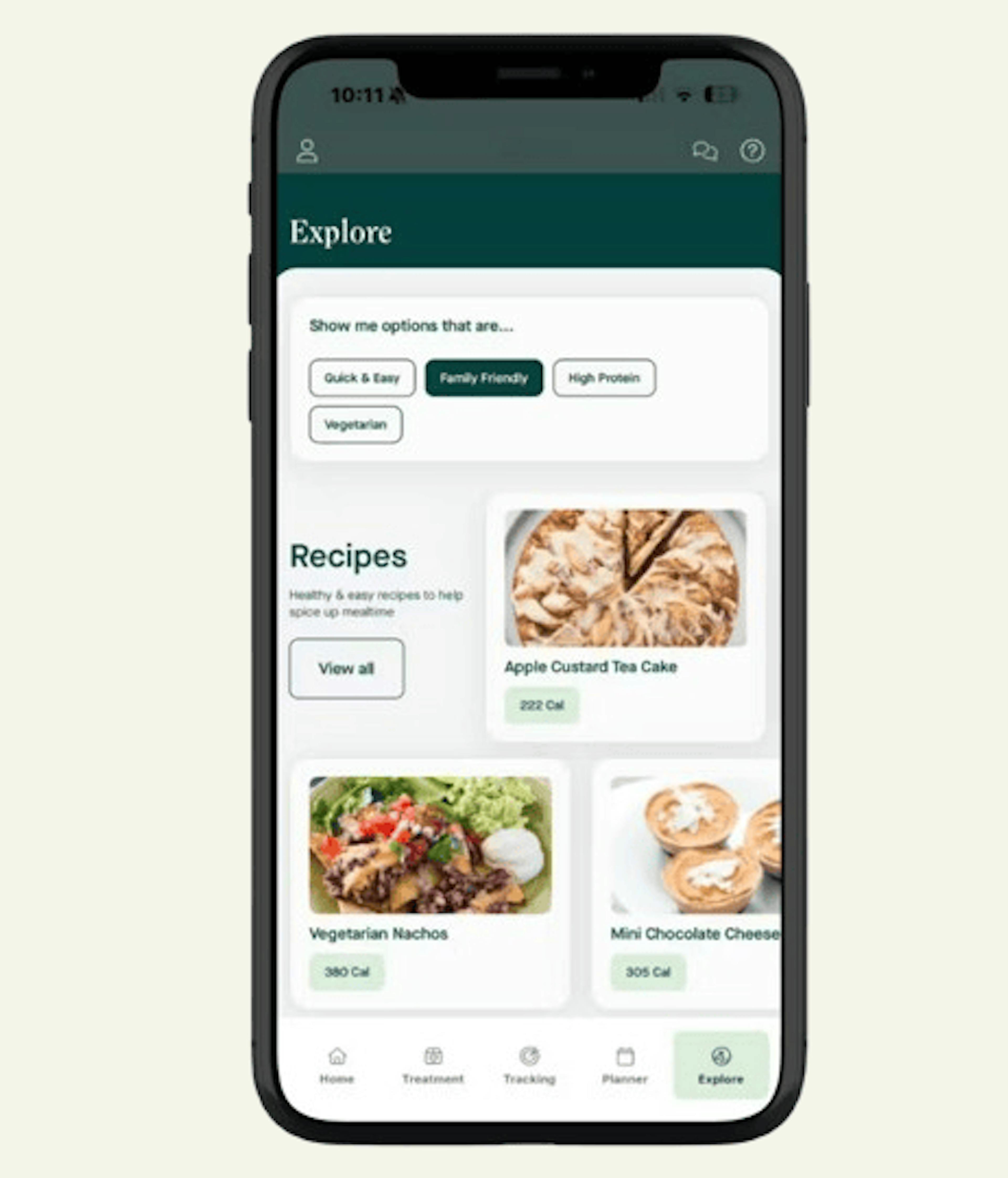 Recipes in app