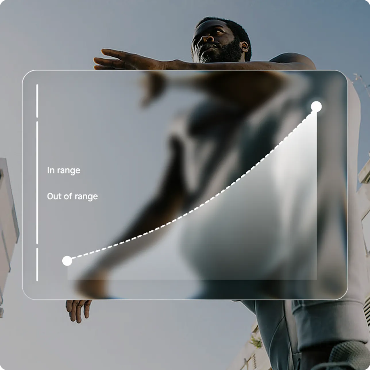 Clear graph on top of a man exercising