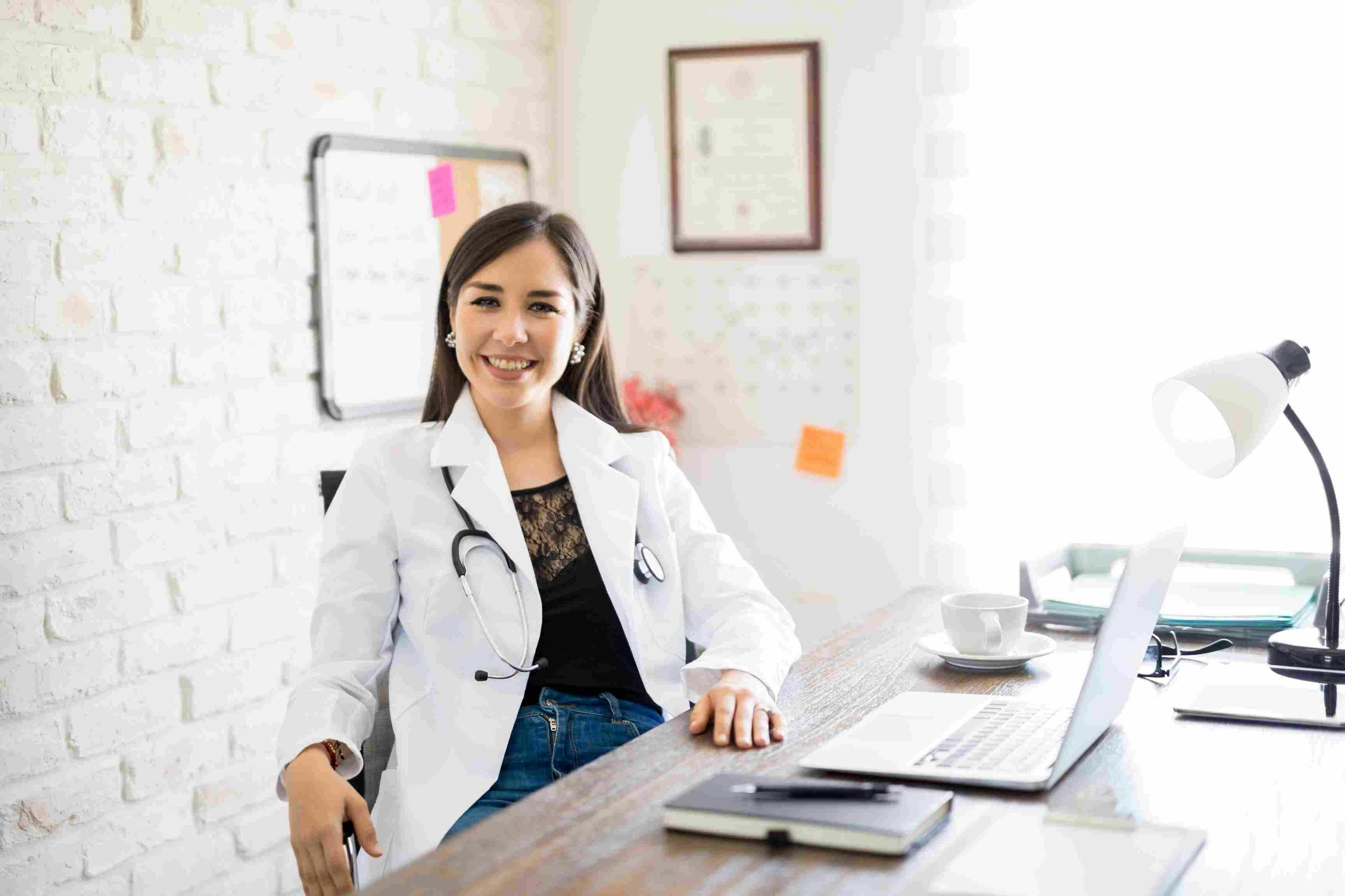 women doctor at her desk