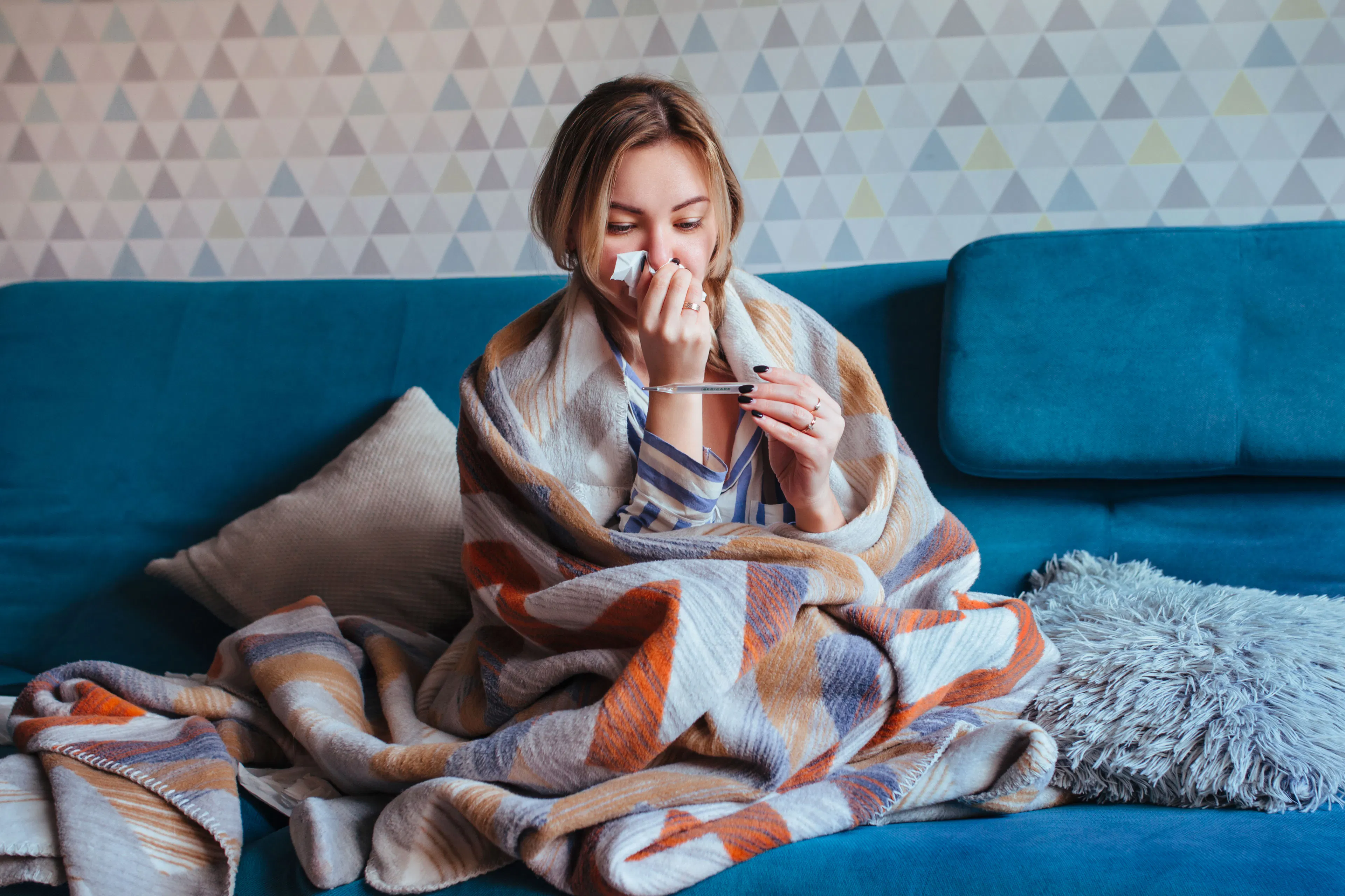 Woman with the flu