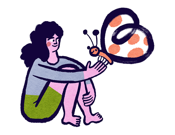 Moshy's cartoon peacefull woman