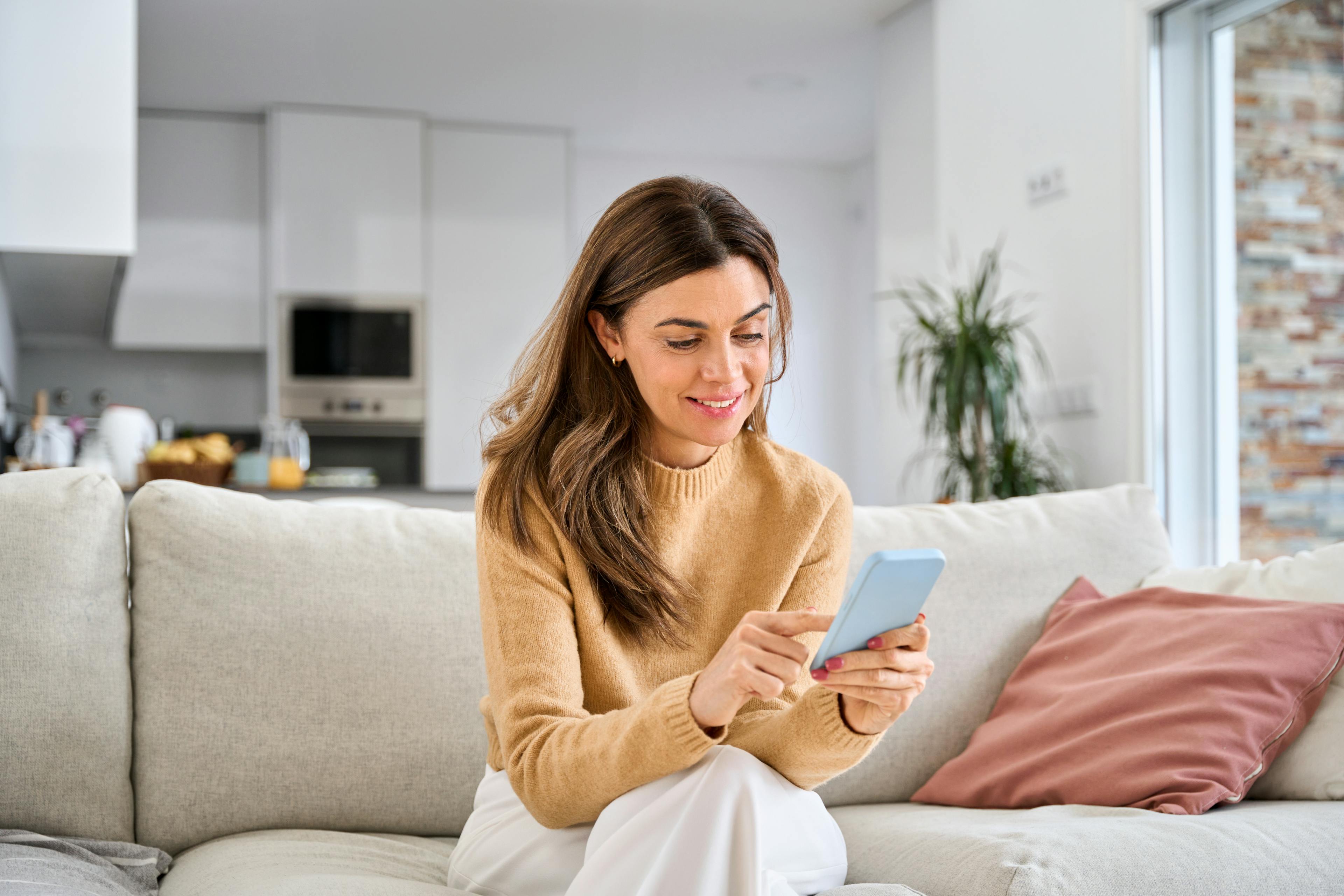 Lady using app 