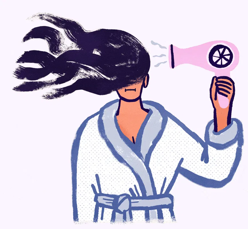women's hair blowdry