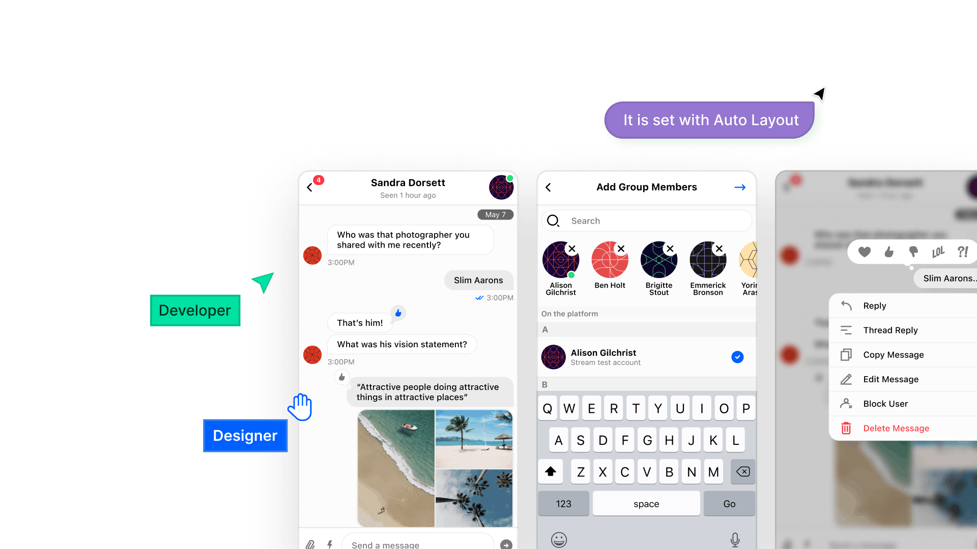 example of the mobile chat ui kit mockup