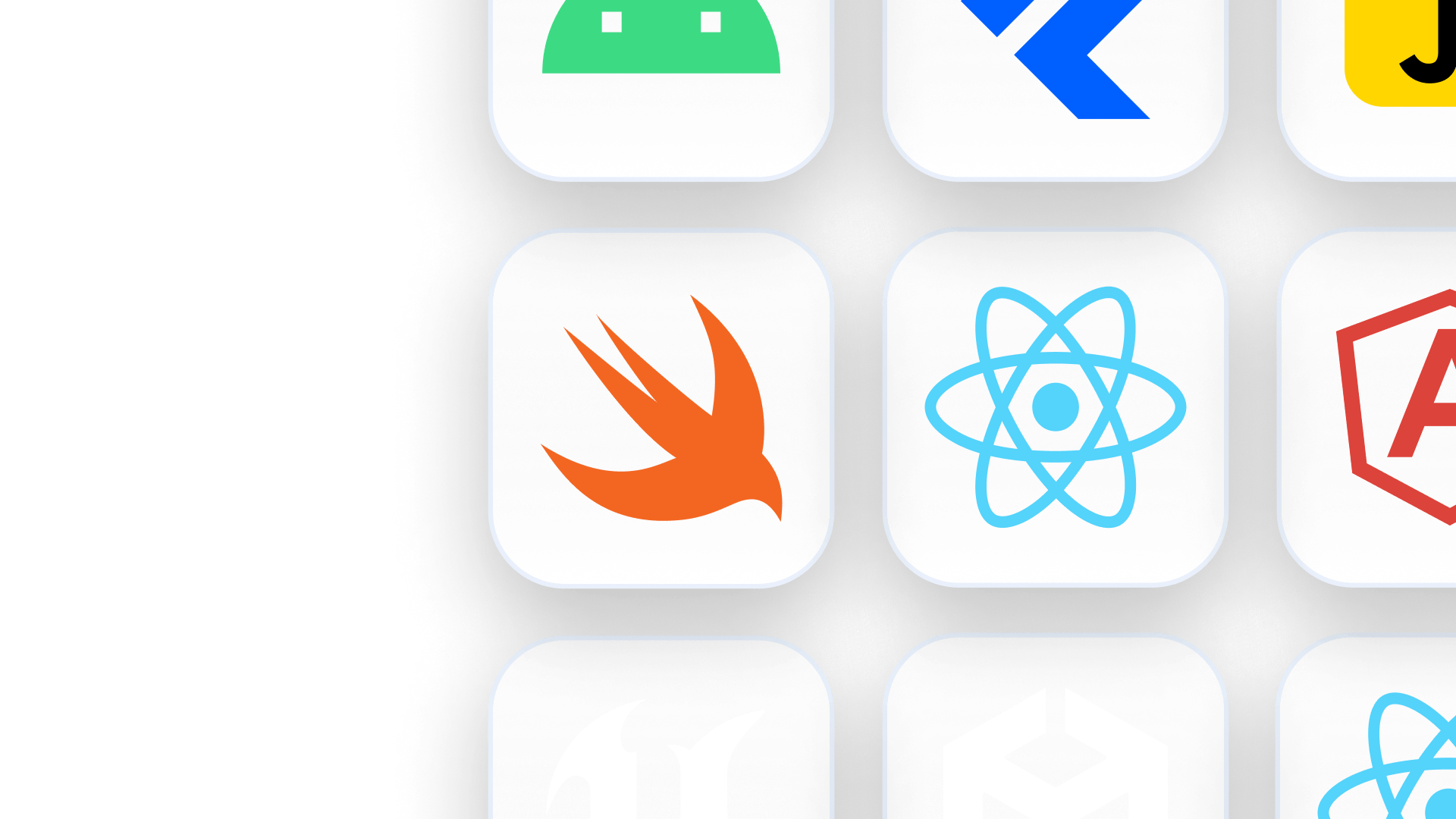 example of react, react native and ios plaform icons