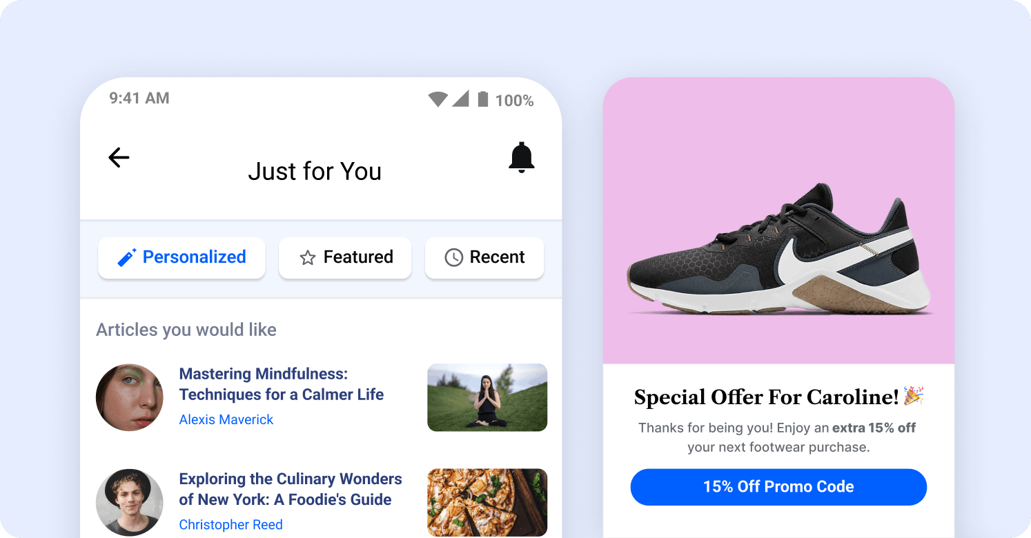 example of Feeds Personalization