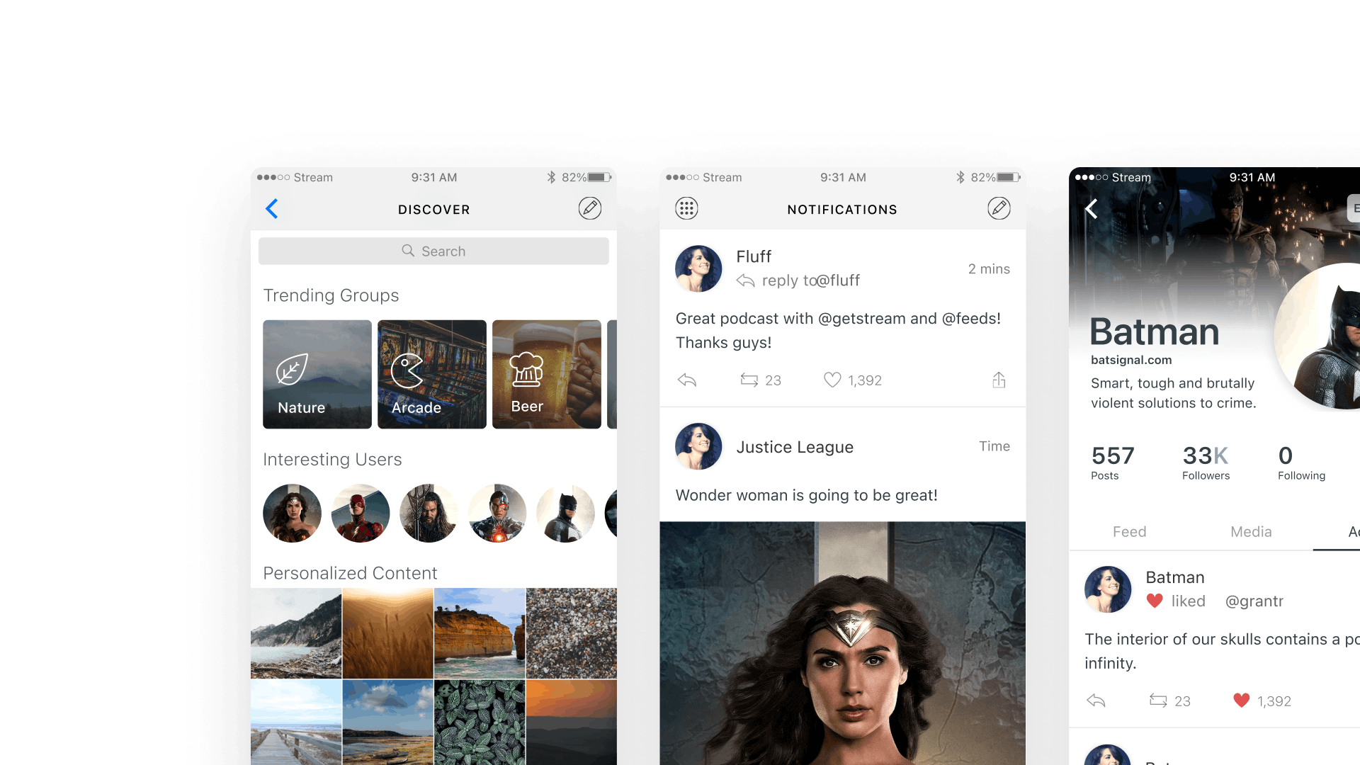 example of based ui kit for activity feeds