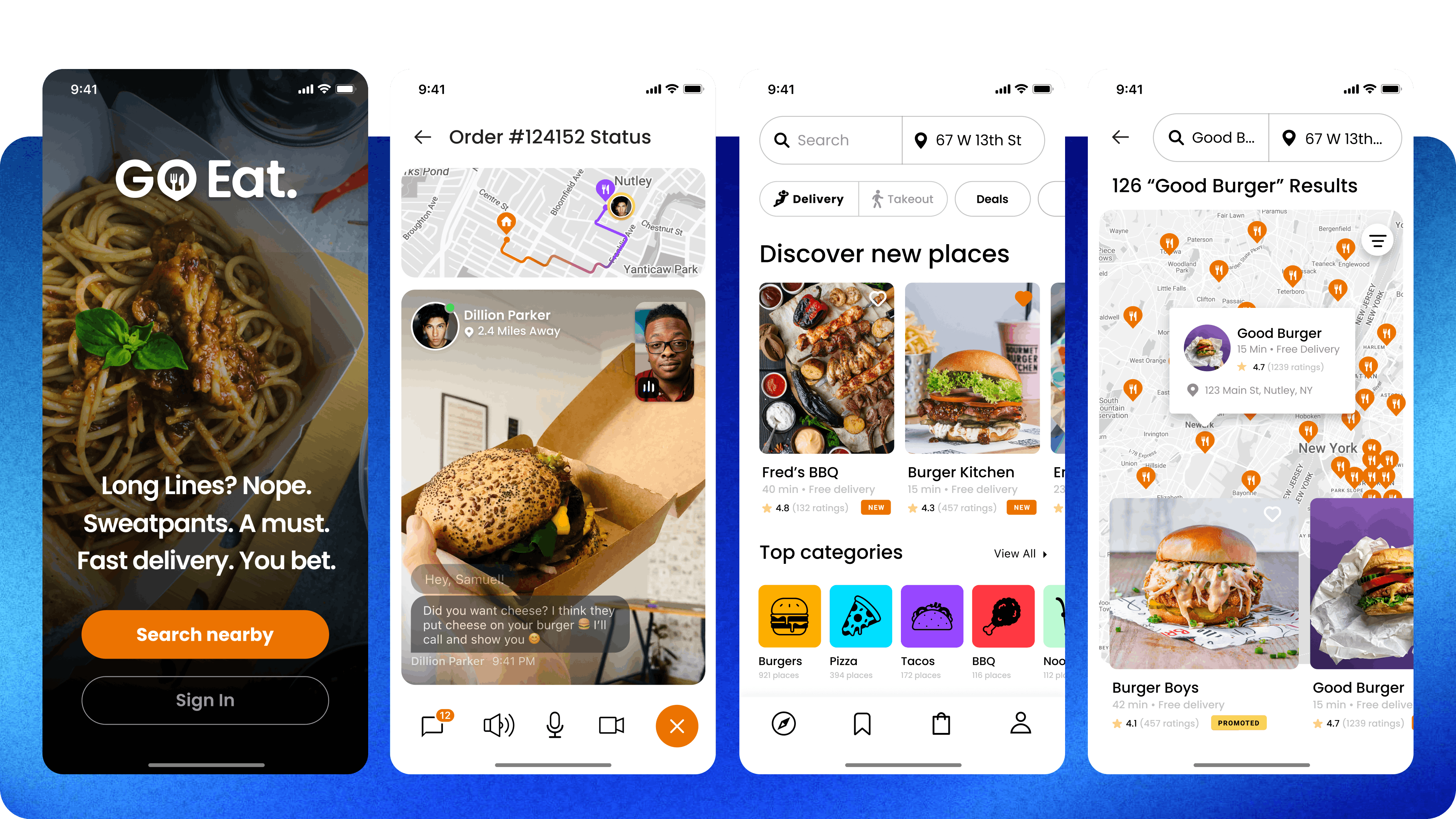 an example of a delivery app UI