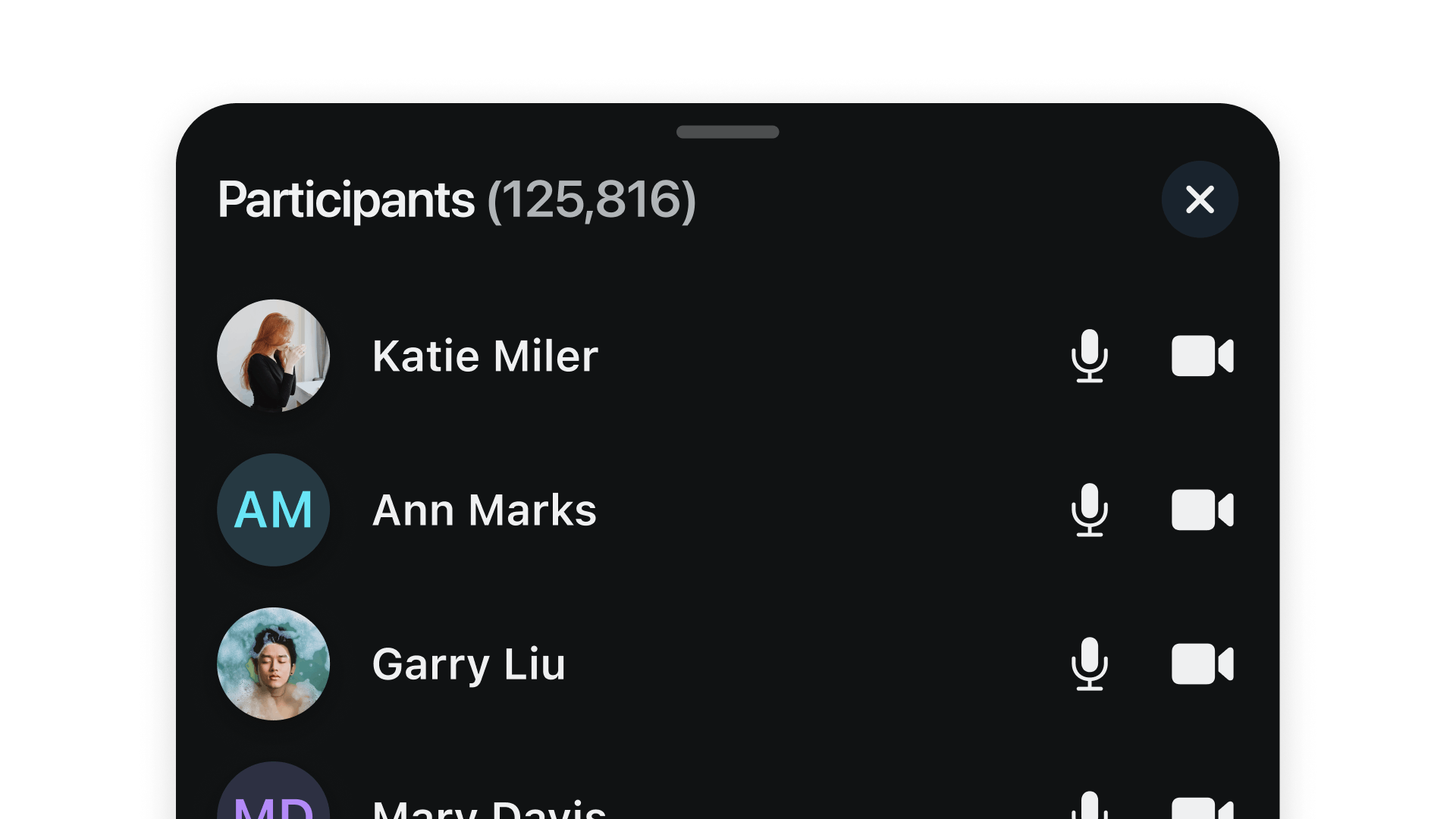 example of a large call with other 100k participants