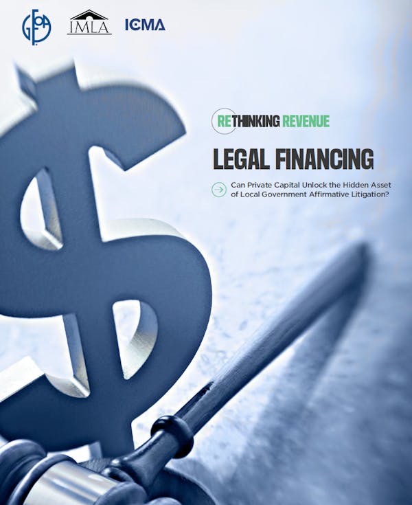 Cover image of report with dollar sign and words "Legal Financing"