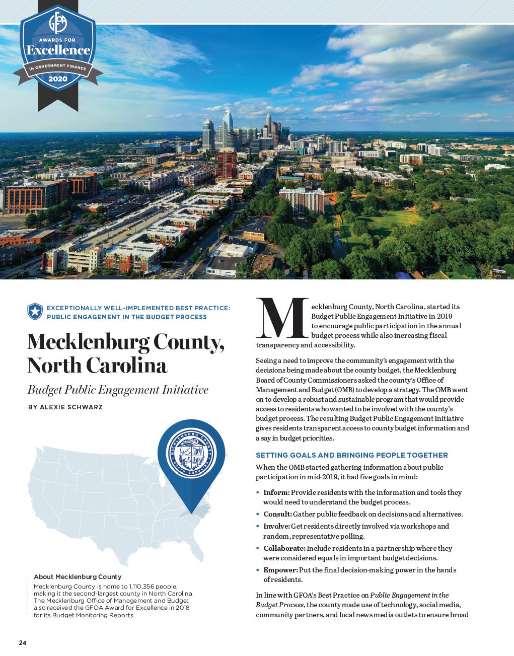 2020 Award for Excellence Winner Mecklenburg County