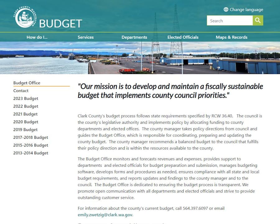 Clark County Budget Website