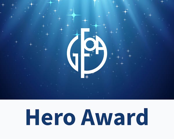 GFOA Logo with Hero Award words.