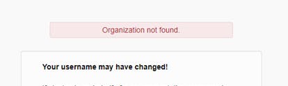 Image of error message.
