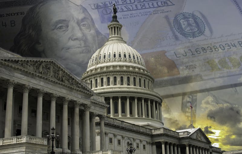 Image of capitol and money.