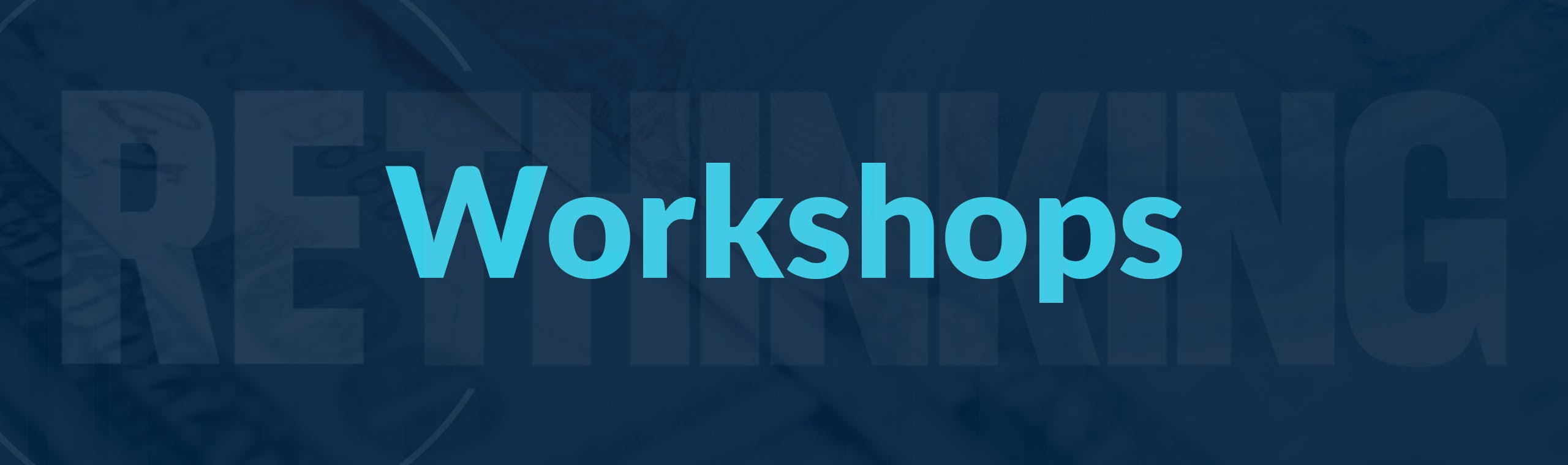 Blue Background with word "Workshop"