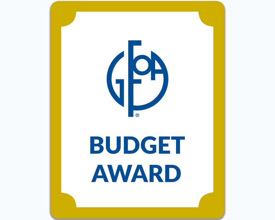 GFOA logo with words Budge Award