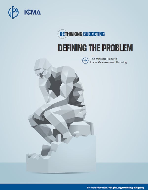 Cover of research with words "Rethinking Budgeting: Defining the Problem"